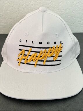 Happy Gilmore Snapback Hat White Adjustable Golf Cap Adam Sandler Breakfast Ball